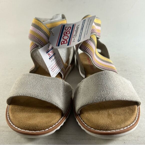 Skechers Womens BOBS Blazing Star Strappy Sandals Natural Gray Size 6 - Picture 2 of 8